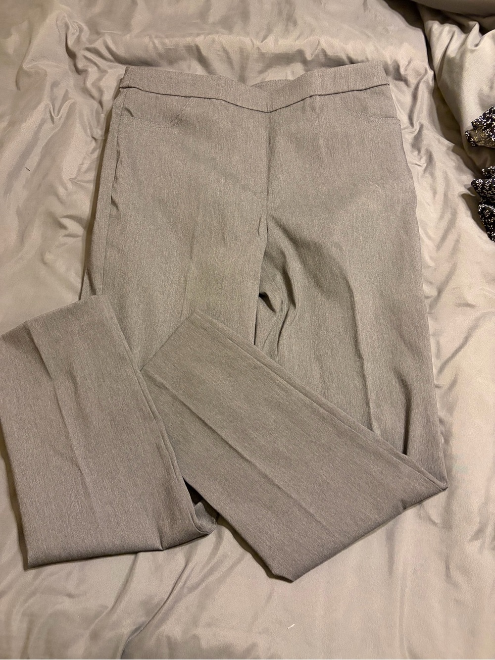 Alfred Dunner Light Taupe Slim Ankle Trousers
